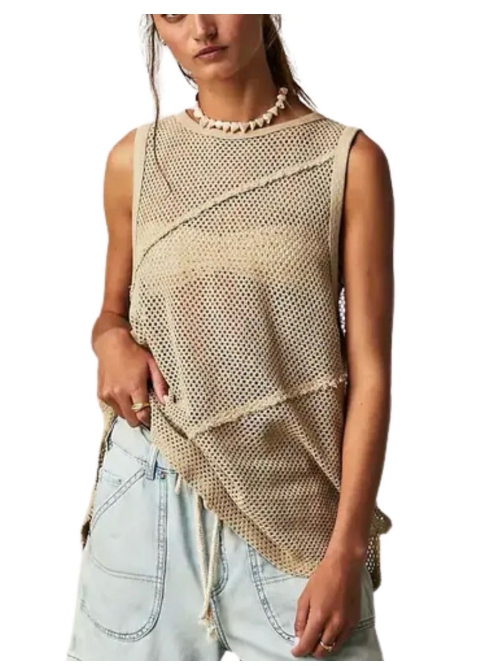Free people - we the Free Shore Side Muscle Tank in Dune